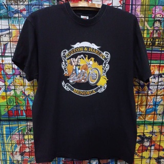 เสื้อยืดมือสอง Usa Vintage CUSTOM &amp; HARLEY  - MENORCA Size M.อก20.5/ยาว27