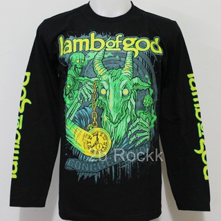 เสื้อวง LAMB OF GOD เสื้อยืด เสื้อ แขนยาว แลมบ์ ออฟ ก็อด L161 Size ยุโรป