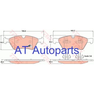 ผ้าเบรคชุดหน้า เบนซ์ R-Class W251 V251 R280 R300 R320 R350 R50CDI CGI GDB1642 TRW ราคาขายต่อชุด