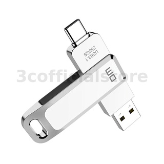 แฟลชไดรฟ์ Type-C และ USB3.1 2 in 1 OTG หน่วยความจํา 32G 64G 128G 360° ไดรฟ์นิ้วหัวแม่มือหมุน PD168