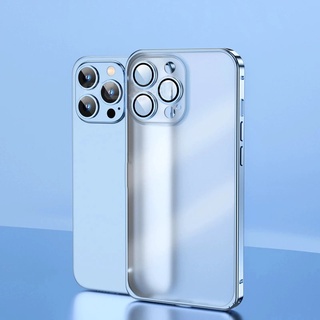 เคสโทรศัพท์มือถือแบบแข็ง กรอบโลหะ พร้อมตัวล็อกเลนส์กล้อง หรูหรา สําหรับ IPhone 14 13 11 12 Pro Max