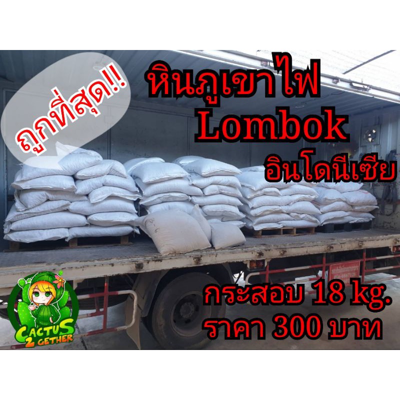 หินภูเขาไฟLombok 40ลิตรเต็ม ใช้ผสมดินปลูกไม้ได้ทุกชนิด