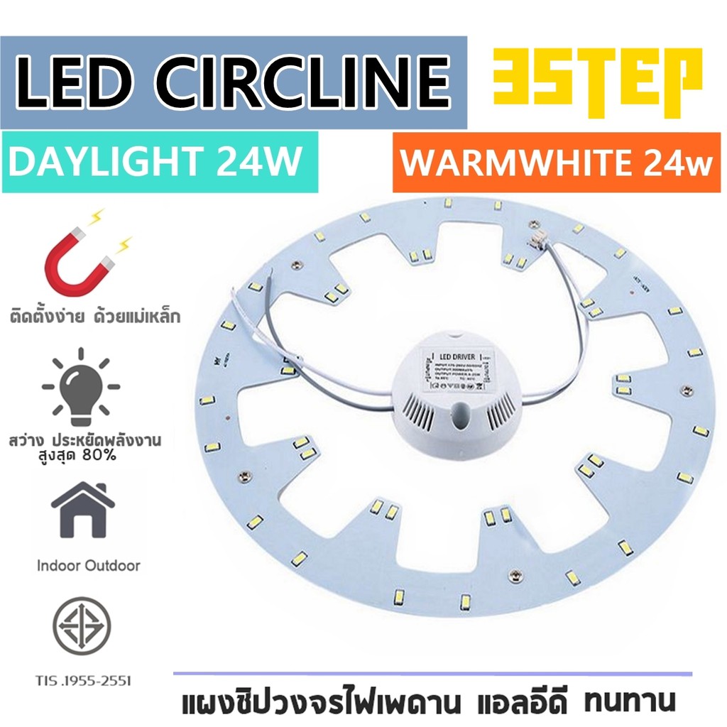 แผงไฟแม่เหล็ก LED CIRCLE MODULE มีให้เลือก แสงขาว,แสงนวล และ 3STEP 3สี ...