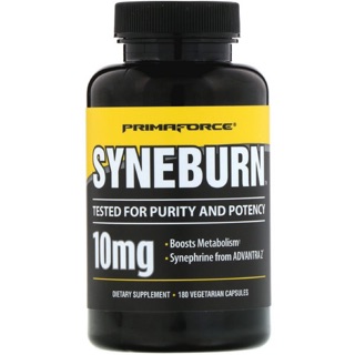 Primaforce, Syneburn, 10 mg, 180 Vegetarian Capsules เพิ่มเมทาบอลิซึมในการเผาผลาญในร่างกาย