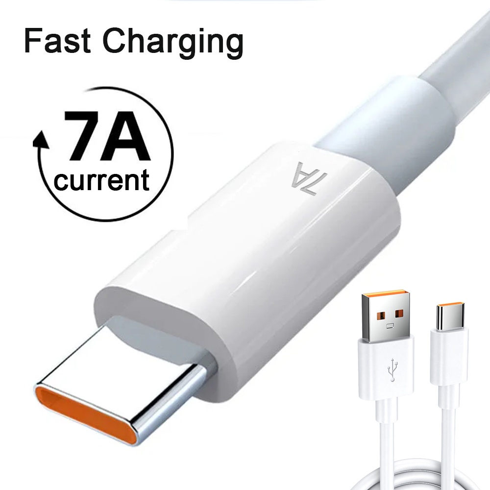 สายชาร์จ USB Type C กระแสไฟสูง 0.25 1 1.5 2 เมตร 7A สําหรับ Huawei Xiaomi Samsung