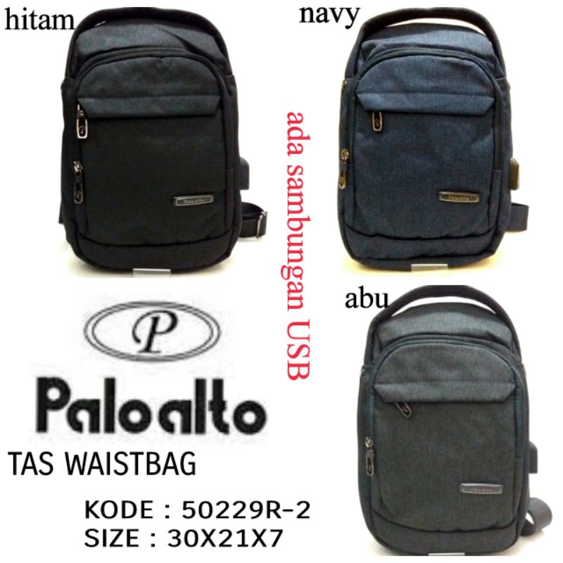 PALOALTO 50229R-2 MENS WAISTBAG สีดํา NAVY GREY ราคาใหม่ล่าสุด