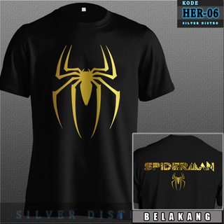 เสื้อยืดผ้าฝ้ายพิมพ์ลายแฟชั่น เสื้อยืด พิมพ์ลายโลโก้ Spiderman HER-06 Marvel Avengers Superhero สําหรับผู้ใหญ่