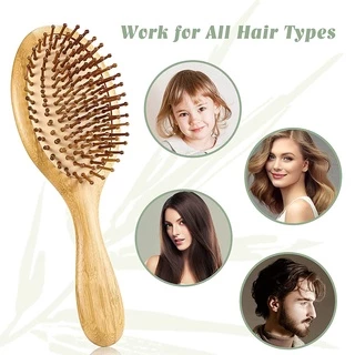 💇 หวีไม้ ธรรมชาติ นวดศีรษะ ผมตรง ป้องกันไฟฟ้าสถิตย์ ลดผมร่วง ช่วยให้ผมเงางาม แก้ผมพันกัน มีรูระบายอากาศ