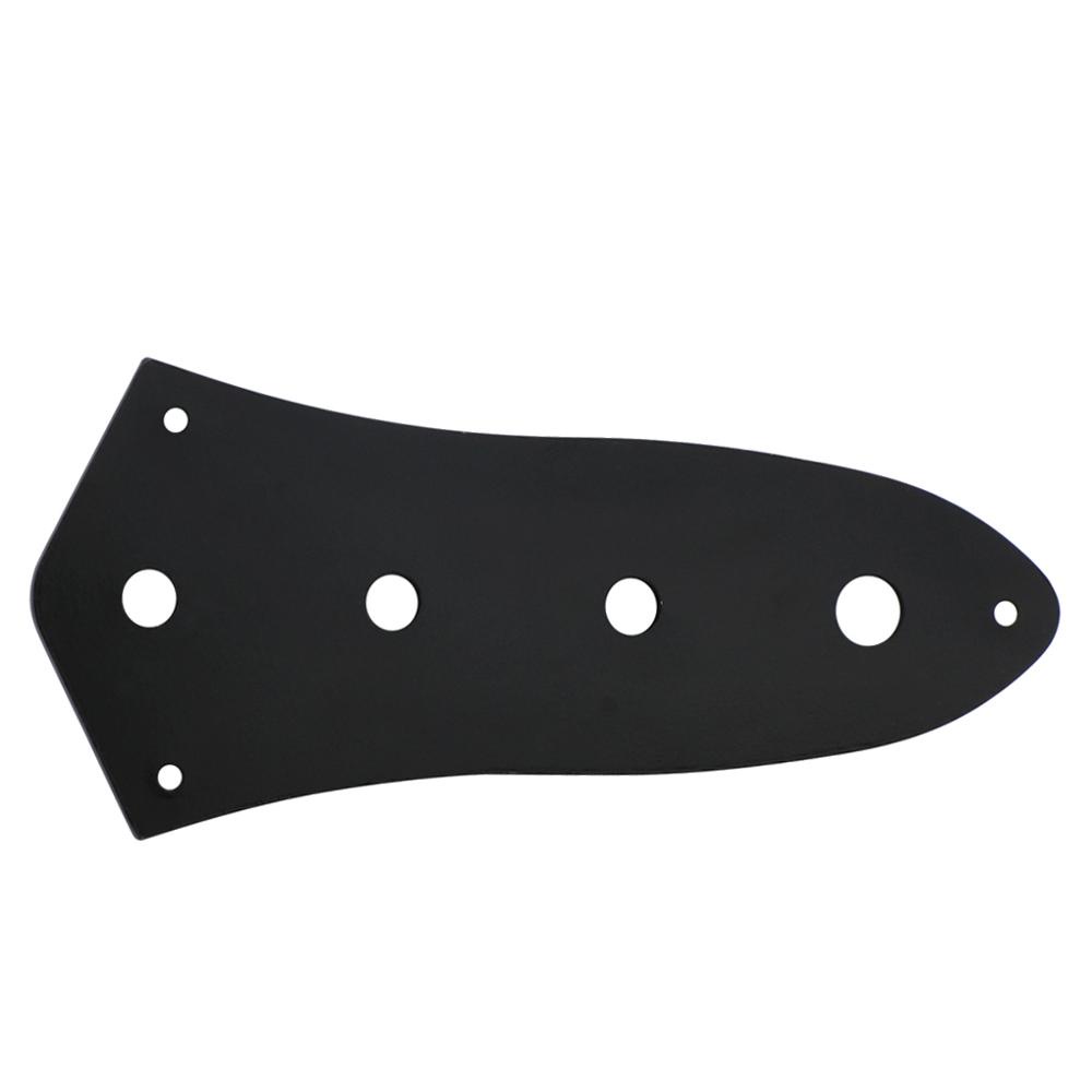 Fleor Metal JB Bass Control Plate 4 หลุมสําหรับชิ ้ นส ่ วนทดแทน JB Bass , Black/Chrome Choose