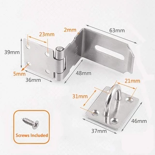 Kiprun ประตู Hasp Latch 90 องศาความปลอดภัยมุมล็อค Latch สําหรับ Push เลื่อน Barn ประตู