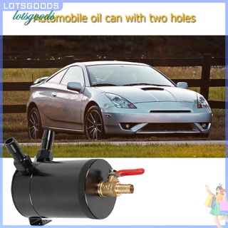 ❦Ready Stock❦ 2-Port Baffled Aluminum Alloy Oil Catch Can Tank with Drain Valve Black