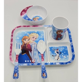 ชุดจานชามเด็ก แก้ว ช้อนส้อม เอลซ่า โฟรเซ่น frozen elsa