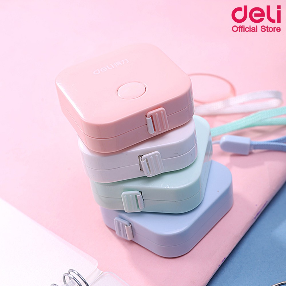 Deli 79650 สายวัด สายวัดตัว สายวัดตัวแบบตลับ 15mX7mm สายวัดแบบตลับ **คละสี** 1 ชิ้น #8