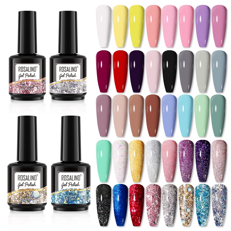 Rosalind เล็บเจล 15ml Soak Off Gel Polish Bright สําหรับเล็บออกแบบ LED/UV โคมไฟ 31-40