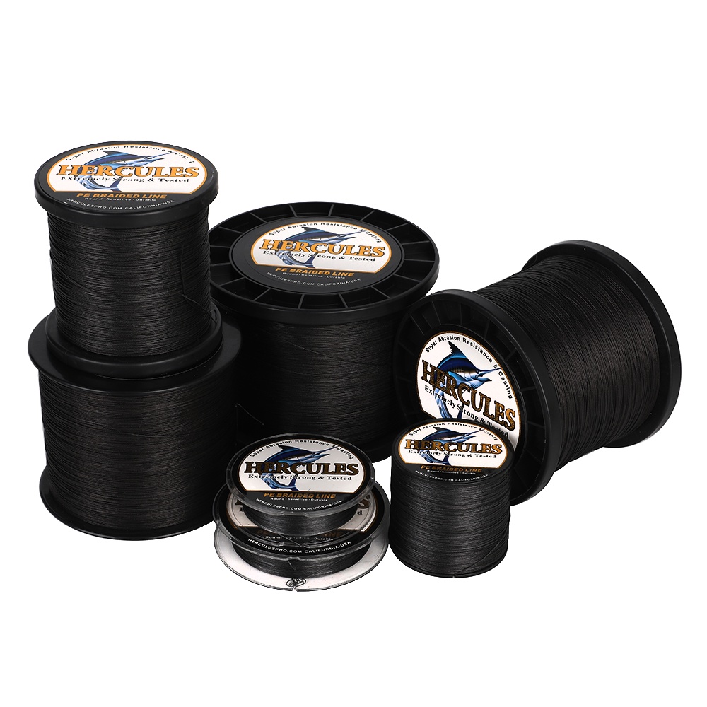 ใหม่ตกปลา Tali Pancing Hercules สีดําสายตกปลา 12 Strands สายถัก Pe 100M 300M 500M 10-420LB ระดับลอย