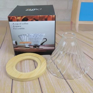 Gion-ดริปเปอร์ แก้ว กาแฟดริป กรวยดริปกาแฟ ขนาด 2-4 ถ้วย Glass Coffee Dripper