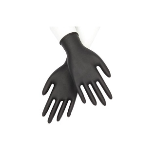 ถุงมือยางไนไตร 6 มิล L สีดำ ไมโครเท็กซ์ ถุงมือยาง Nitrile Gloves 6 mm L Black Microtex