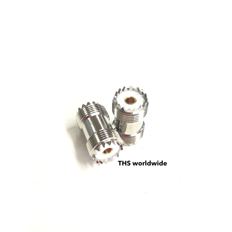 ขั้วต่อกลางสาย 2 ตัว Double PL-259-F , PL-258 Double , Double SO-239 , ตัวหนอน 2ทาง ยูเนียน ข้อต่อสาย ขั้วต่อสาย – โปรปัง