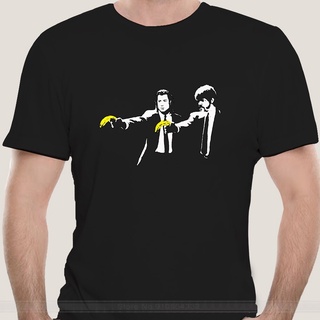 เสื้อยืด พิมพ์ลาย Pulp Fiction Bad Motherfucke Lustig Banane Waffen สไตล์ฮาราจูกุ สตรีท สําหรับผู้ชาย