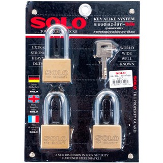 กุญแจคีย์อะไลท์ SOLO 4507SQ40L 40 มม. 3 ตัว/ชุดSOLO K4 4507SQ40LPB/3 KA PADLOCK 3EA/SET