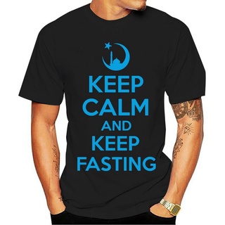 ใหม่ เสื้อยืดลําลอง แขนสั้น พิมพ์ลาย Keep Calm And Keep Fasting Humble Islamic Ramadhan Eid สไตล์ฮาราจูกุ สําหรับผู้ชาย