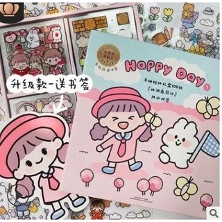 สติ๊กเกอร์ไดคัท สติ๊กเกอร์ ลายน่ารัก สติ๊กเกอร์ตกแต่ง DIY 100 แผ่น