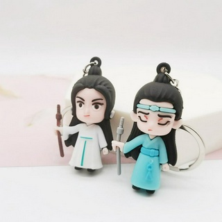 BJYX พวงกุญแจ PVC ยางนุ่ม Wei Wuxian Lan Wangji พวงกุญแจจี้