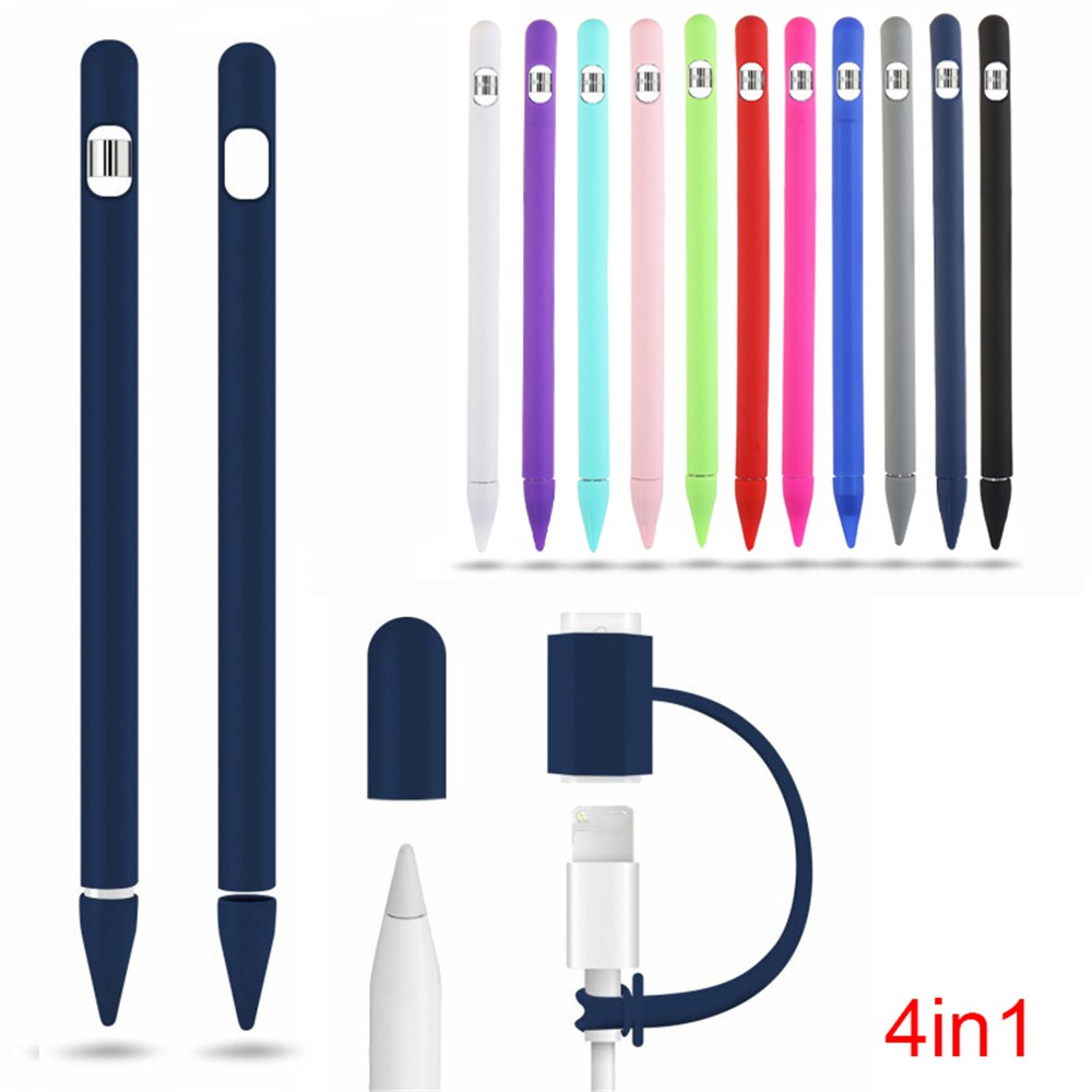 เคสซิลิโคนนิ่ม ป้องกันฝุ่น สําหรับ Apple Pencil 4 in 1 Apple Pencil 1st