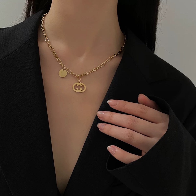 สร้อยคอผู้หญิง เครื่องประดับสร้อยคอ สวยงาม มีคุณภาพ ขนาด 47+6.5cm พร้อมส่ง(#05XL)