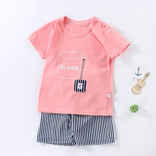 ใหม่!!เสื้อผ้าเข้าชุดสำหรับลูกน้อย เหมาะกับวัยหัดเดิน หรือเด็ก 6 เดือนขึ้นไป ชุดเข้าเซ็ตพิมพ์ลายการ์ตูน