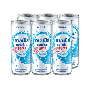 คาลพิส แลคโตะโซดา น้ำอัดลมผสมนมเปรี้ยว 245 มล.x 6 กระป๋อง Calpis Lacto Soda Soft Drink Mixed With Yoghurt 245ml x 6 Cans