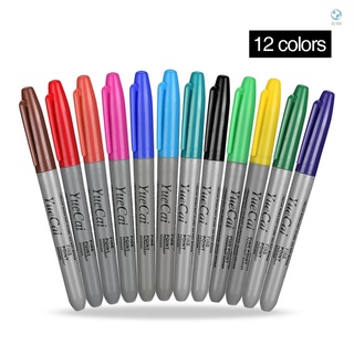 【flhi】ปากกามาร์กเกอร์สัก แบบแห้งเร็ว กันน้ํา 12 สี