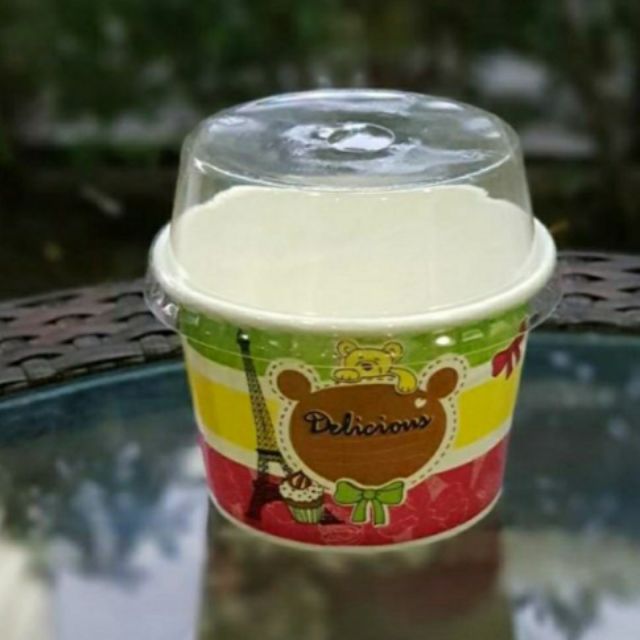 ถ้วยกระดาษ260cc. คละลายต่างต่างตามโรงงานผลิต ขายพร้อม ฝาฮาร์ฟปิดถ้วย(ไม่มีรู) ใส่ไอติม ขนมเค๊ก สวยงา