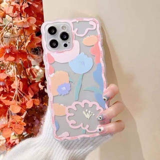 เคสโทรศัพท์มือถือ TPU แบบนิ่ม ลายดอกไม้ สําหรับ IPhone 13 12 Mini 11 Pro X XR XS Max SE 2020 6 6S 7 8 Plus