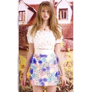 cop sretsis daisy skirt ปักดอกไม้ 3D ผ้าหนา