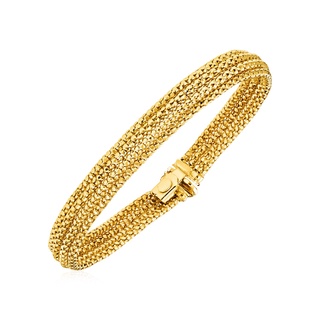 สร้อยข้อมือทองคำแท้ 14k Two Tone พื้นผิวMulti Strand (พรีออเดอร์ pre-order ทัก chat ก่อนสั่ง)