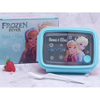 กล่องข้าวสแตนเลสแท้ เก็บอุณหภูมิ ลาย Frozen Anna &amp; Elsa สแตนเลสแท้ เกรด 304