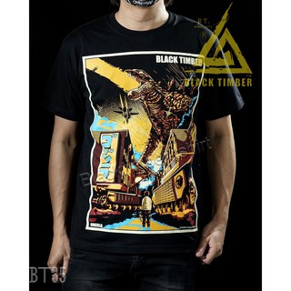 BT 35 Godzilla เสื้อยืด สีดำ BT Black Timber T-Shirt ผ้าคอตตอน สกรีนลายแน่น S M L XL XXL