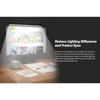 Baseus LED Light Desk Lamp ไฟติดหน้าจอ โคมไฟแขวนหน้าจอ สําหรับอ่านหนังสือ โคมไฟ led หลอดไฟ โคมไฟอ่านหนังสือ