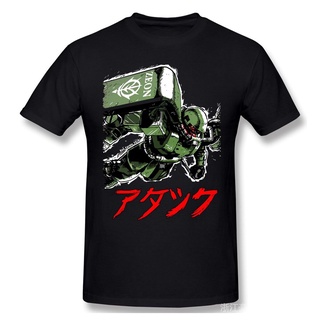 [COD]เสื้อคอกลม แขนสั้น ลาย Zaku Attack Mobile Suit Gundam เหมาะกับของขวัญ สําหรับวัยรุ่น ฟิตเนส ผู้ชายS-5XL