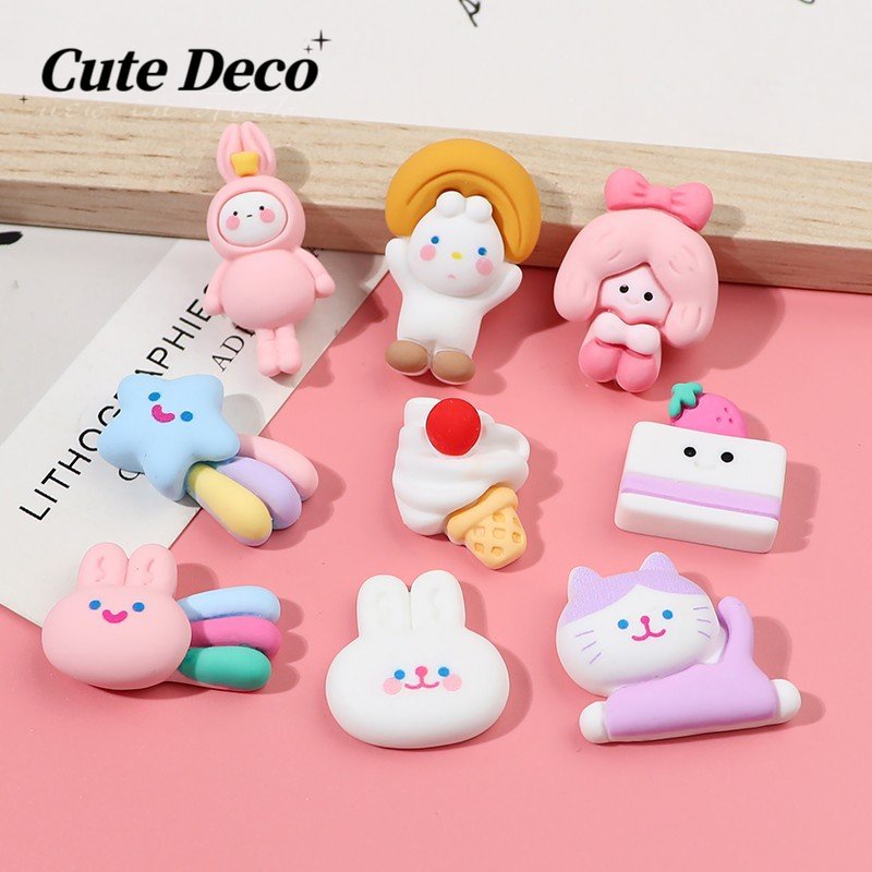 น่ารัก Decocute Blush Bunny (9 ประเภท) หูยาวกระต่ายสีชมพู / Scrub Blush Rabbit Charm ปุ่ม / น่ารัก Jibbitz รองเท้า Croc DIY / Charm วัสดุเรซินสําหรับ DIY /เครื่องประดับผม