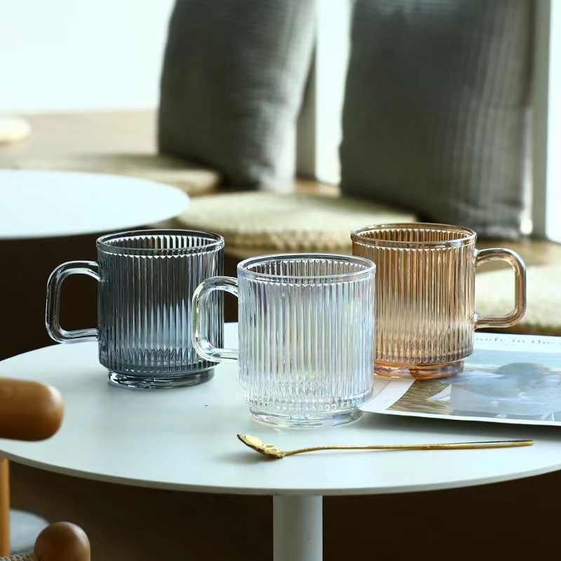 พร้อมส่ง! 『Becky home shop』 แก้วน้ำใส ขนาด 8.5*8.5 เทจสวยแก้วเครื่องดื่ม Glass320mLไฮคลาสสุดๆ หรูหราสไตล์ผู้ดี