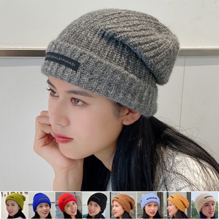 05A6 หมวก beanie ผ้าไหมพรมกันหนาว บุขน ให้ความอบอุ่น สวมใส่สบาย ยืดหยุ่นได้ตามขนาดศรีษะ