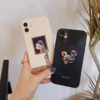 เคสโทรศัพท์ OPPO A1K/C2 A5/A3S/F9/A8/A31 2020 A9 2020/A5 2020 A15/A15S/A53 2020/A32/A54 4G A71/RENO4F/A93 4G/F17PRO ภาพสีน้ำมันสาวเคสโทรศัพท์