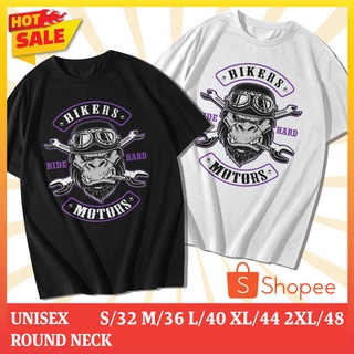 เสื้อยืดคอกลมสกรีนลาย Kingkong Custom Motorcycle (แขนสั้น)