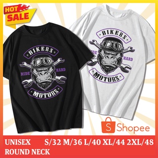 เสื้อยืดคอกลม Cotton 100% สกรีนลาย Kingkong Custom Motorcycle (แขนสั้น)