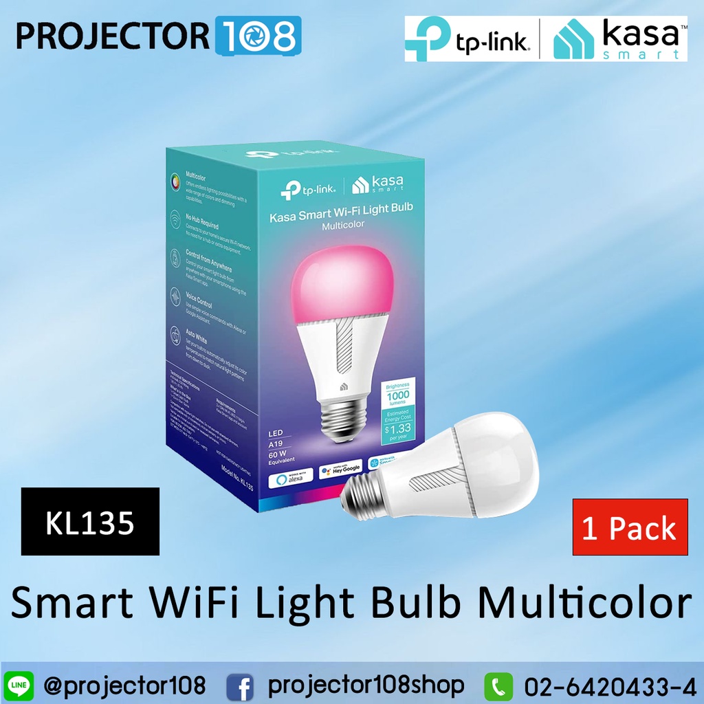 Kasa Smart WiFi Light Bulb Multicolor, Dimmable Color Changing Light Bulb Work with Alexa and Google