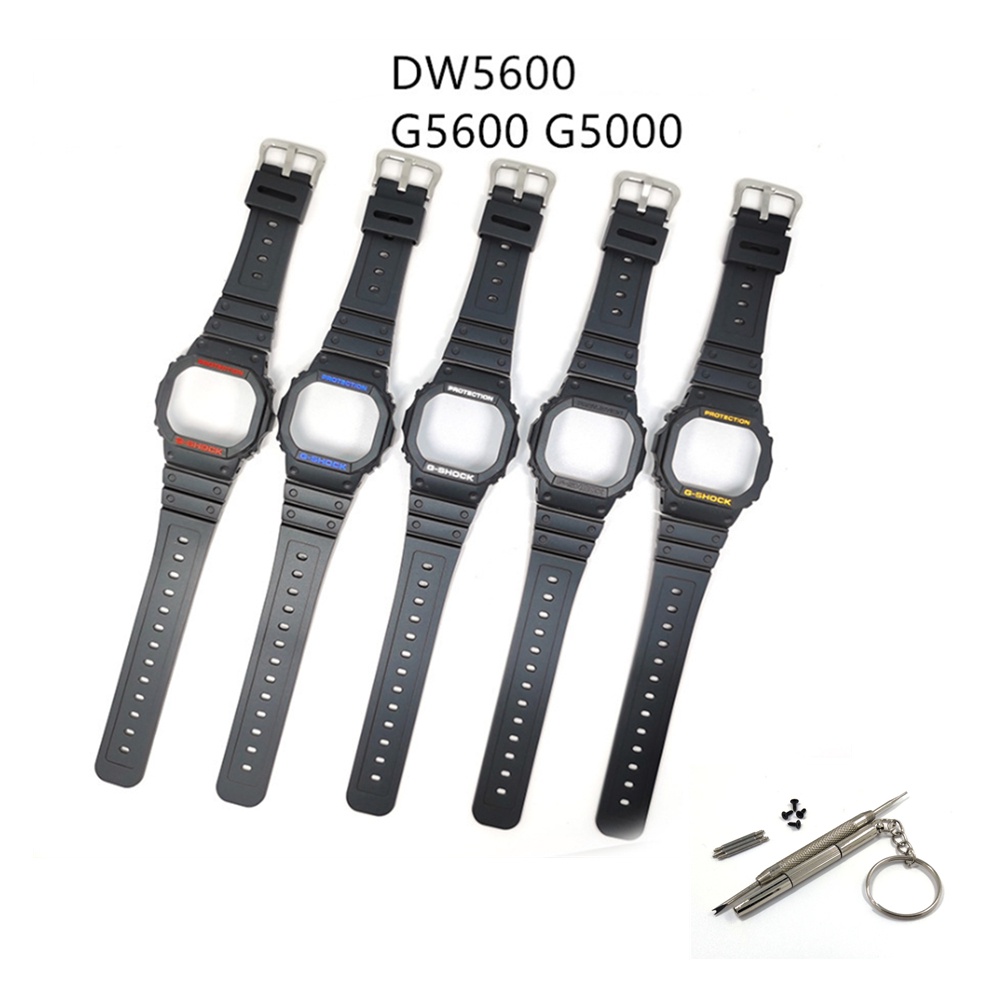 สายคล้องนาฬิกาข้อมือซิลิโคนสําหรับ Casio G-Shock Dw5600 Gwb5600Hr G Bezel