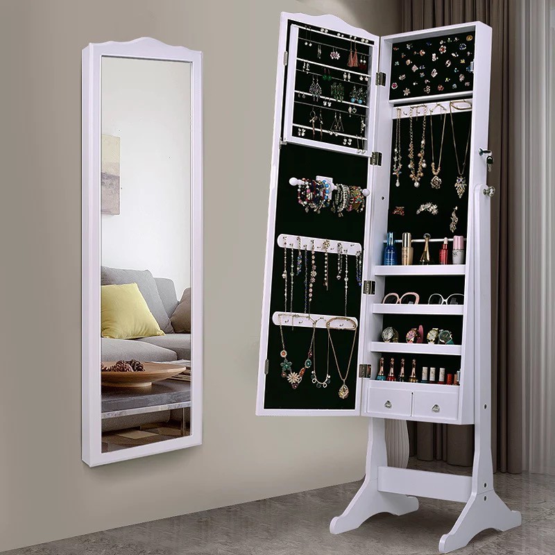 Vitoli Mirror Jewelry Cabinet ตู้กระจกจัดเก็บเครื่องประดับ - White -รุ่น-VE1010-white