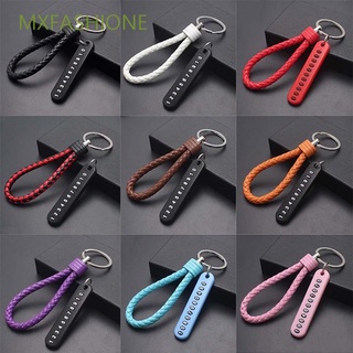 MXFASHIONE Creative Car Key Holder DIY Car Key Clip ​ Phone Number Keychain Anti-lost Leather Strap Gift Hand Woven High Quality Lanyard Keyring/Multicolor